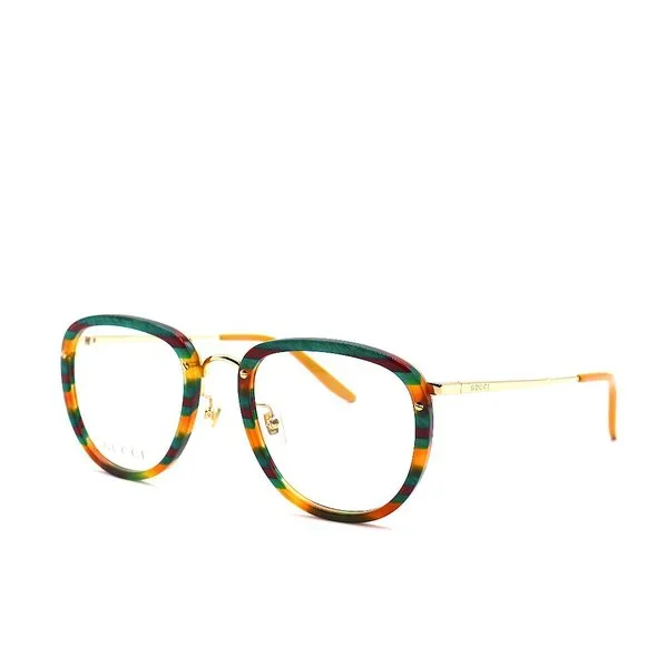 NEW GUCCI GG0675o 004 STRIPE HAVANA AUTHENTIC EYEGLASSES FRAME - Picture 4 of 13